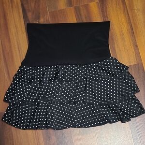 Elegant Black and White Polka Dot Mini Skirt
